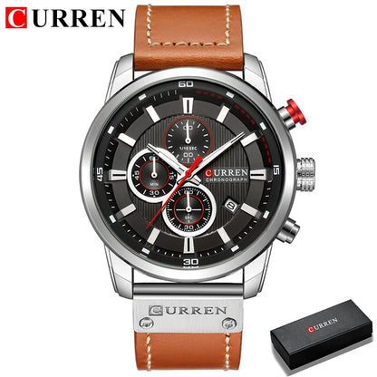 ساعة CURREN Fashion Date Quartz للرجال من أفضل العلامات التجارية الفاخرة للرجال ساعة كرونوغراف رياضية للرجال ساعة يد Hodinky Relogio Masculino