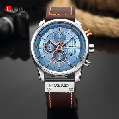 ساعة CURREN Fashion Date Quartz للرجال من أفضل العلامات التجارية الفاخرة للرجال ساعة كرونوغراف رياضية للرجال ساعة يد Hodinky Relogio Masculino