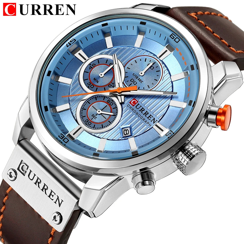 ساعة CURREN Fashion Date Quartz للرجال من أفضل العلامات التجارية الفاخرة للرجال ساعة كرونوغراف رياضية للرجال ساعة يد Hodinky Relogio Masculino