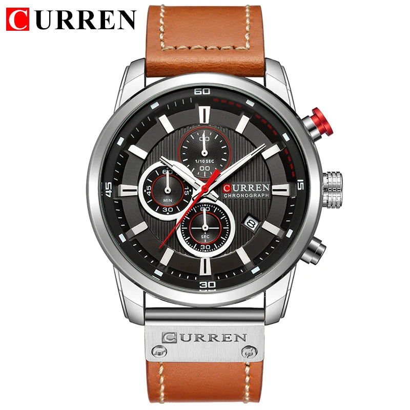 ساعة CURREN Fashion Date Quartz للرجال من أفضل العلامات التجارية الفاخرة للرجال ساعة كرونوغراف رياضية للرجال ساعة يد Hodinky Relogio Masculino