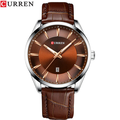 CURREN Quartz Watches for Men Leather Strap Male Wristwatches Top Luxury Brand Business Men's Clock  45 mm Reloj Hombres