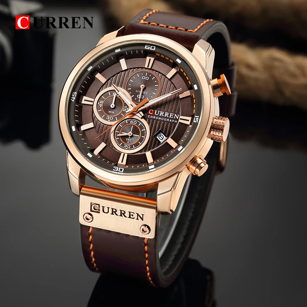 ساعة CURREN Fashion Date Quartz للرجال من أفضل العلامات التجارية الفاخرة للرجال ساعة كرونوغراف رياضية للرجال ساعة يد Hodinky Relogio Masculino