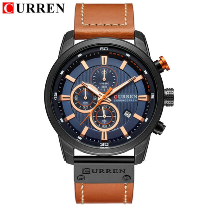 ساعة CURREN Fashion Date Quartz للرجال من أفضل العلامات التجارية الفاخرة للرجال ساعة كرونوغراف رياضية للرجال ساعة يد Hodinky Relogio Masculino