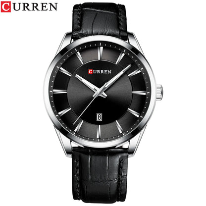 CURREN Quartz Watches for Men Leather Strap Male Wristwatches Top Luxury Brand Business Men's Clock  45 mm Reloj Hombres