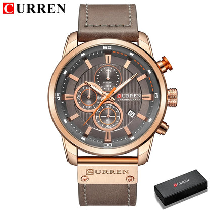 ساعة CURREN Fashion Date Quartz للرجال من أفضل العلامات التجارية الفاخرة للرجال ساعة كرونوغراف رياضية للرجال ساعة يد Hodinky Relogio Masculino