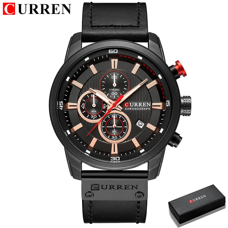 ساعة CURREN Fashion Date Quartz للرجال من أفضل العلامات التجارية الفاخرة للرجال ساعة كرونوغراف رياضية للرجال ساعة يد Hodinky Relogio Masculino