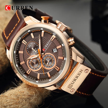 ساعة CURREN Fashion Date Quartz للرجال من أفضل العلامات التجارية الفاخرة للرجال ساعة كرونوغراف رياضية للرجال ساعة يد Hodinky Relogio Masculino