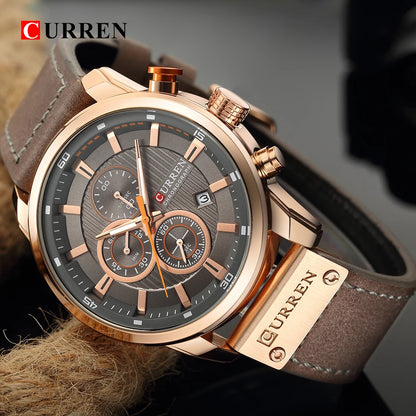 ساعة CURREN Fashion Date Quartz للرجال من أفضل العلامات التجارية الفاخرة للرجال ساعة كرونوغراف رياضية للرجال ساعة يد Hodinky Relogio Masculino