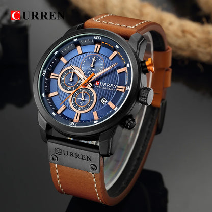 ساعة CURREN Fashion Date Quartz للرجال من أفضل العلامات التجارية الفاخرة للرجال ساعة كرونوغراف رياضية للرجال ساعة يد Hodinky Relogio Masculino