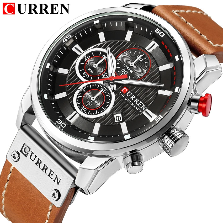 ساعة CURREN Fashion Date Quartz للرجال من أفضل العلامات التجارية الفاخرة للرجال ساعة كرونوغراف رياضية للرجال ساعة يد Hodinky Relogio Masculino