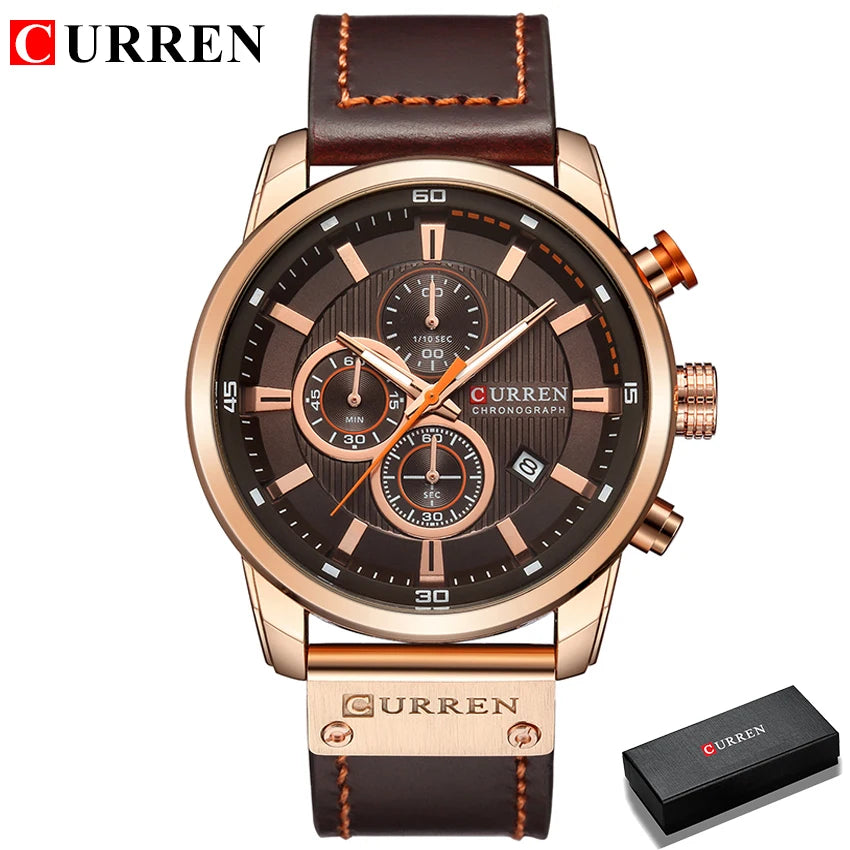 ساعة CURREN Fashion Date Quartz للرجال من أفضل العلامات التجارية الفاخرة للرجال ساعة كرونوغراف رياضية للرجال ساعة يد Hodinky Relogio Masculino