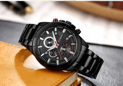 CURREN 8275 Men Quartz Watches Stainless Steel Luxury Analog Waterproof Wristwatch for Male Relogio Masculino