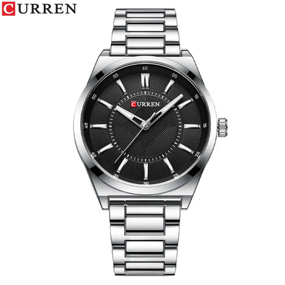 CURREN 8407 Men's Quartz Watch Fashion Business Simple Stainless Steel Strap Black Silver Gold Wristwatch for Male