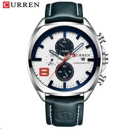 CURREN 8324 Fashion Casual Leather Men Watches Luxury Sport Military Waterproof Quartz Watch Mens Clock Clock