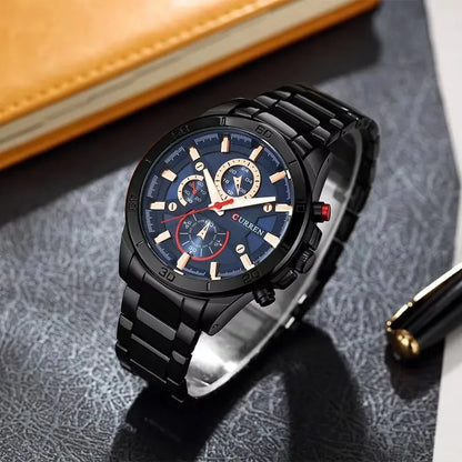 CURREN 8275 Men Quartz Watches Stainless Steel Luxury Analog Waterproof Wristwatch for Male Relogio Masculino