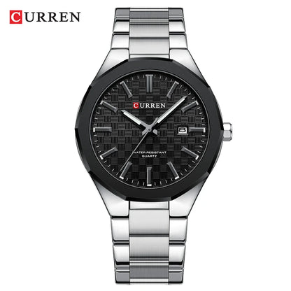 CURREN Men's Luxury Quartz Watch – Stainless Steel, Waterproof, Date.