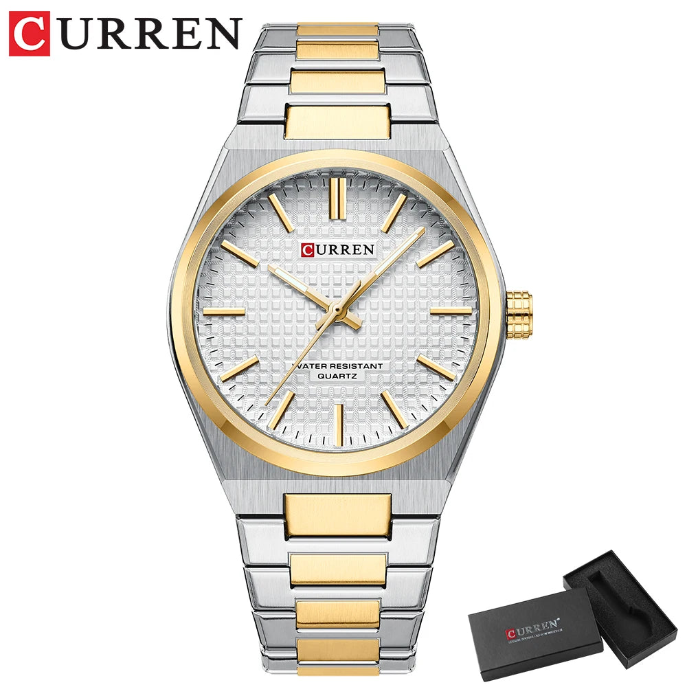 CURREN Casual Minimalista Quartz Men's Watches Fashion Business Stainless Steel Band Wristwatches Simple Male Clock