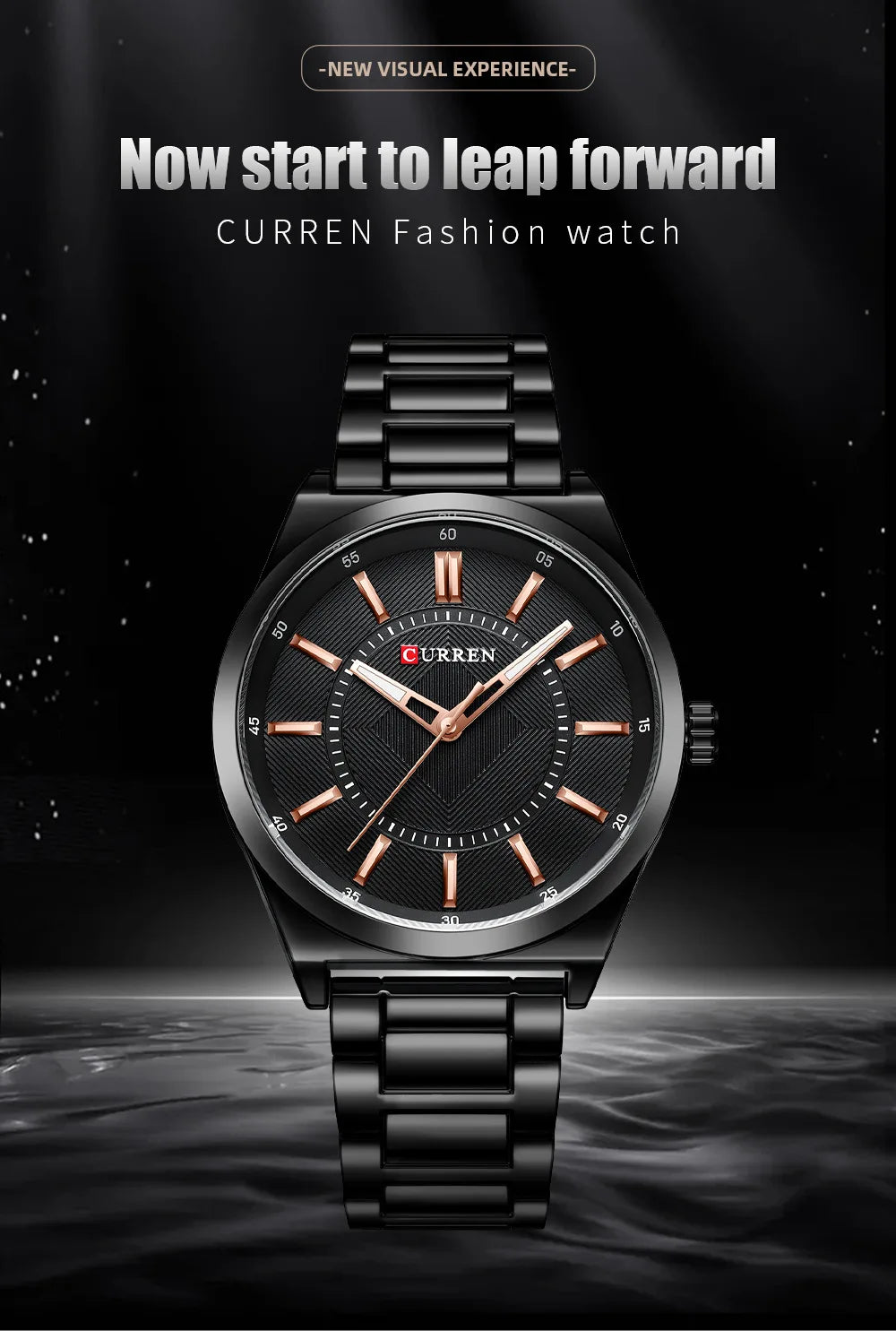 CURREN 8407 Men's Quartz Watch Fashion Business Simple Stainless Steel Strap Black Silver Gold Wristwatch for Male