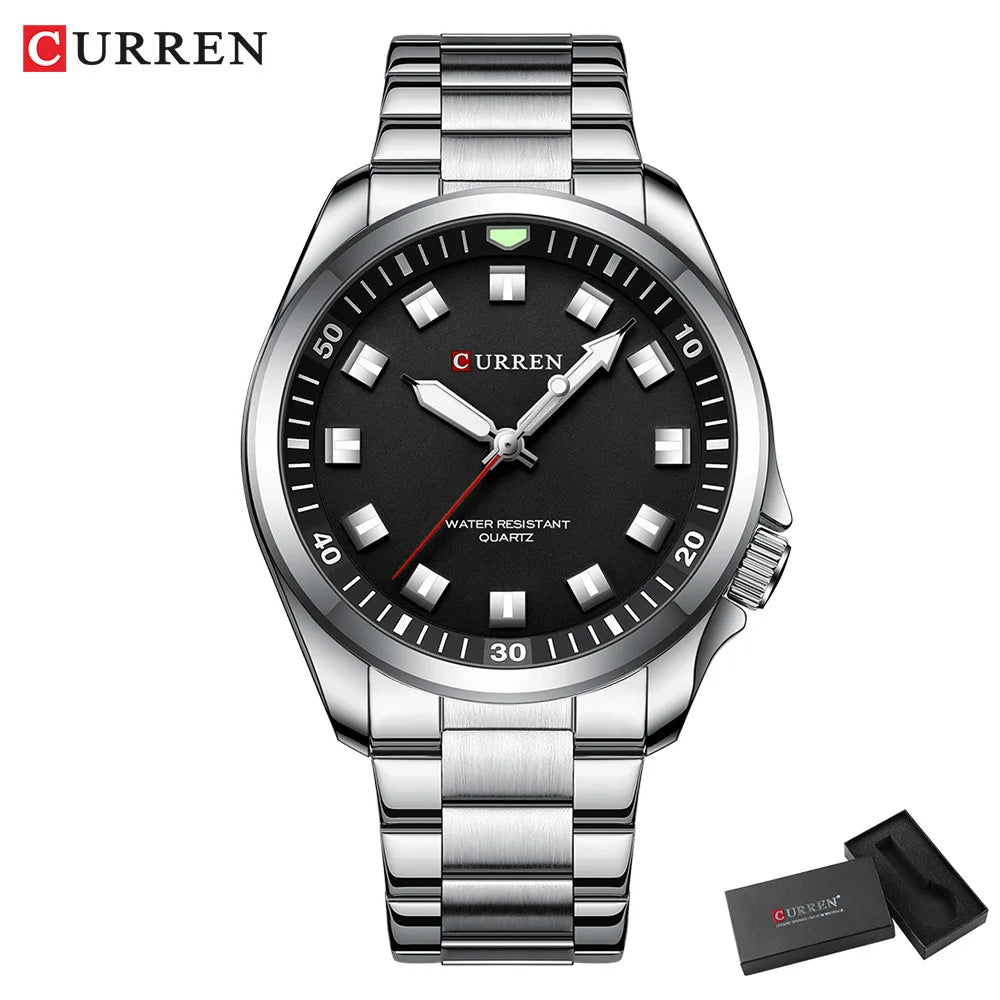 CURREN Fashion Brand NEW Watches for Men Classic Simple Business Quartz Stainless Steel Band Luminous Hands Wristwatch