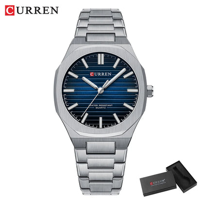 CURREN NEW Luxury Business Design Luminous Men's Watches Simple Quartz Stainless Steel Strap Clock Waterproof Male Wristwatch