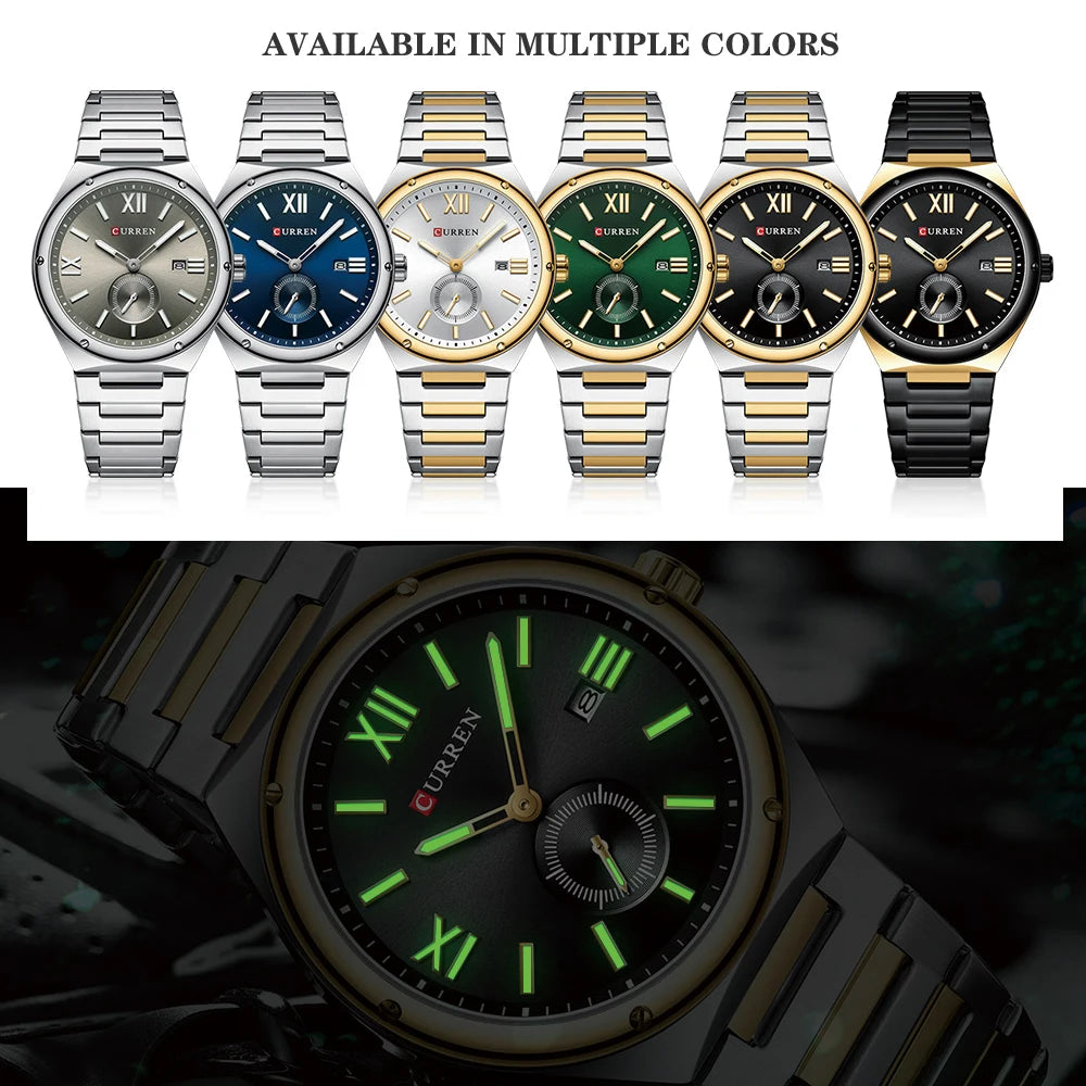 CURREN Original Watches Casual Sport Quartz Stainless Steel Wristwatches for Men Classic Clock Waterproof 8471