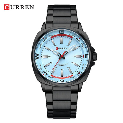 CURREN 8455 Men's Quartz Watch Large Dial Waterproof Stainless Steel Strap Casual Business Elegant Watches for Men reloj hombre