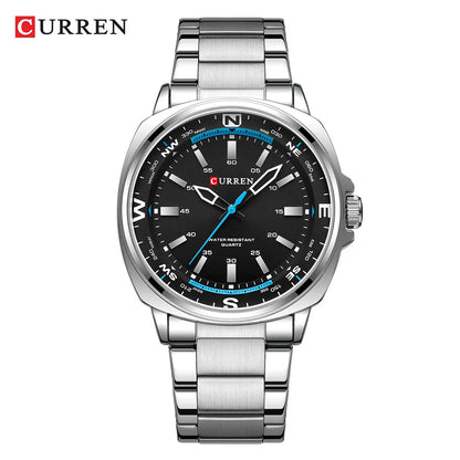 CURREN 8455 Men's Quartz Watch Large Dial Waterproof Stainless Steel Strap Casual Business Elegant Watches for Men reloj hombre