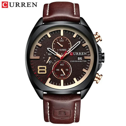 CURREN 8324 Fashion Casual Leather Men Watches Luxury Sport Military Waterproof Quartz Watch Mens Clock Clock