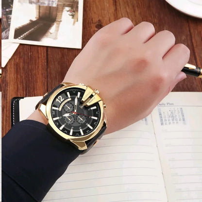 CURREN 8176 Brand Fashion Quartz Men Watches Popular Big Dial Leather Watch Mens Retro Casual Waterproof Metal Male Clock