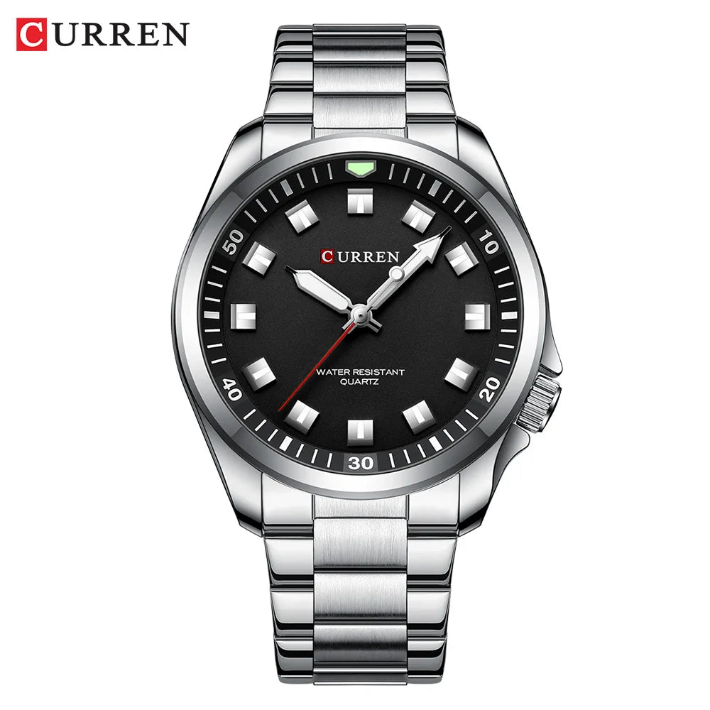 CURREN Fashion Brand NEW Watches for Men Classic Simple Business Quartz Stainless Steel Band Luminous Hands Wristwatch