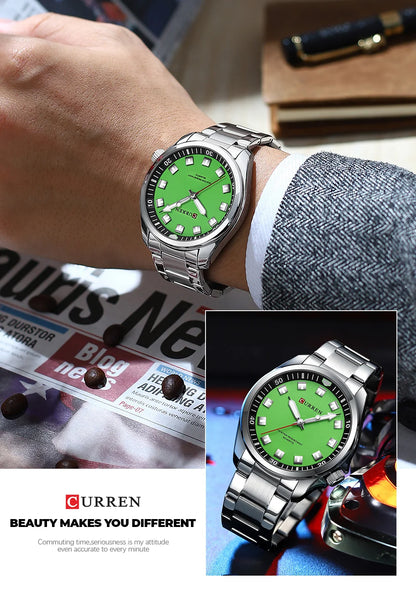 CURREN Fashion Brand NEW Watches for Men Classic Simple Business Quartz Stainless Steel Band Luminous Hands Wristwatch