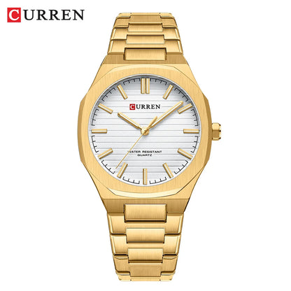 CURREN NEW Luxury Business Design Luminous Men's Watches Simple Quartz Stainless Steel Strap Clock Waterproof Male Wristwatch