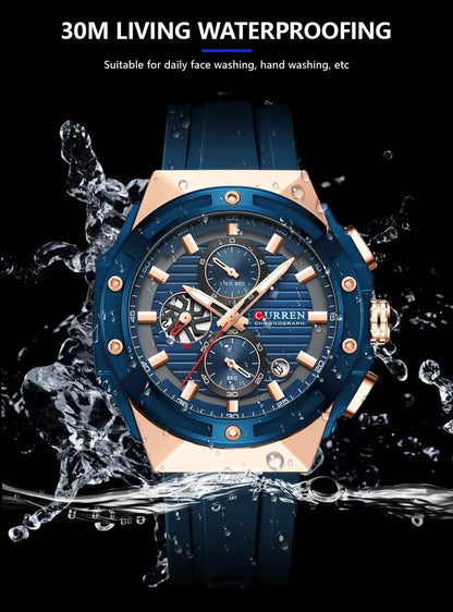 CURREN Men's Sport Chronograph | Waterproof Quartz Watch