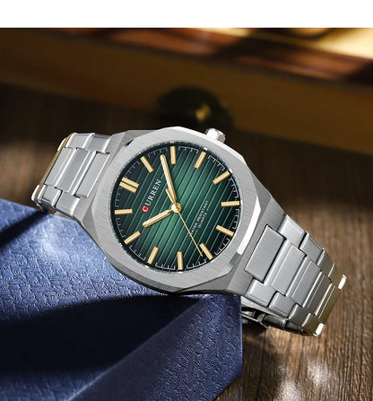 CURREN NEW Luxury Business Design Luminous Men's Watches Simple Quartz Stainless Steel Strap Clock Waterproof Male Wristwatch