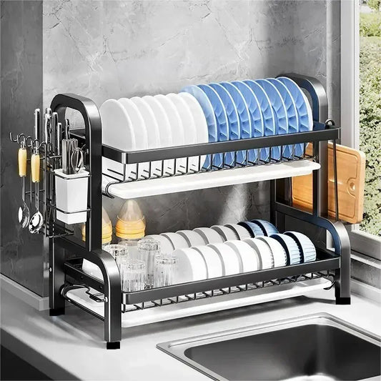 2-Tier Rust-Proof Dish Rack